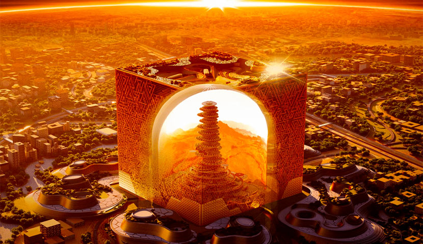برج مکعب در عربستان