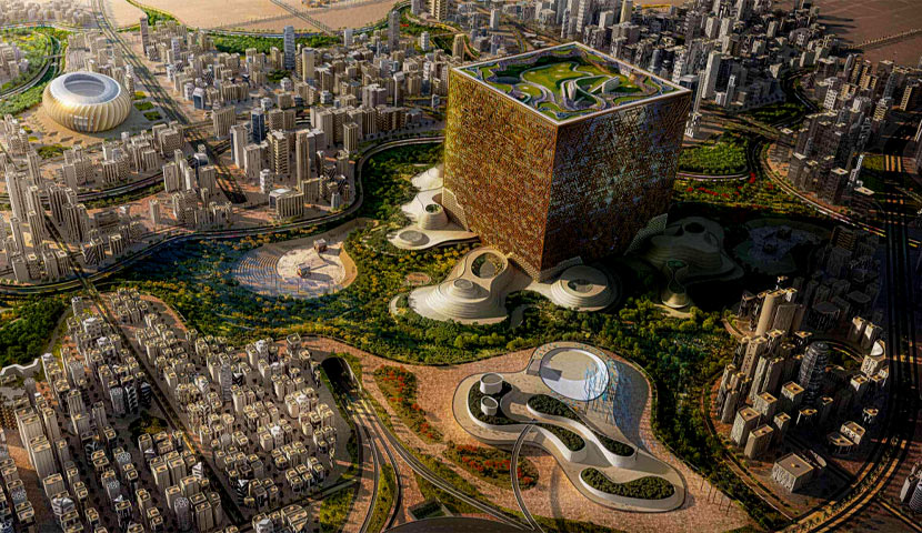 برج مکعب در عربستان