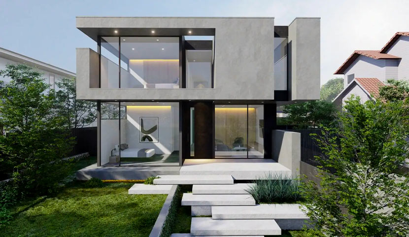 طراحی نمای مدرن ساختمان 
