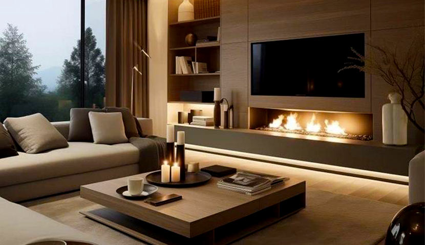 طراحی نورپردازی تی وی روم